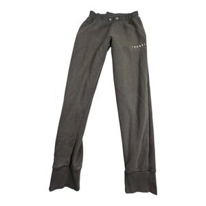 SONNETI Charcoal Gray Jogger Sweatpants Snap Button Detail Ribbed Cuffs
